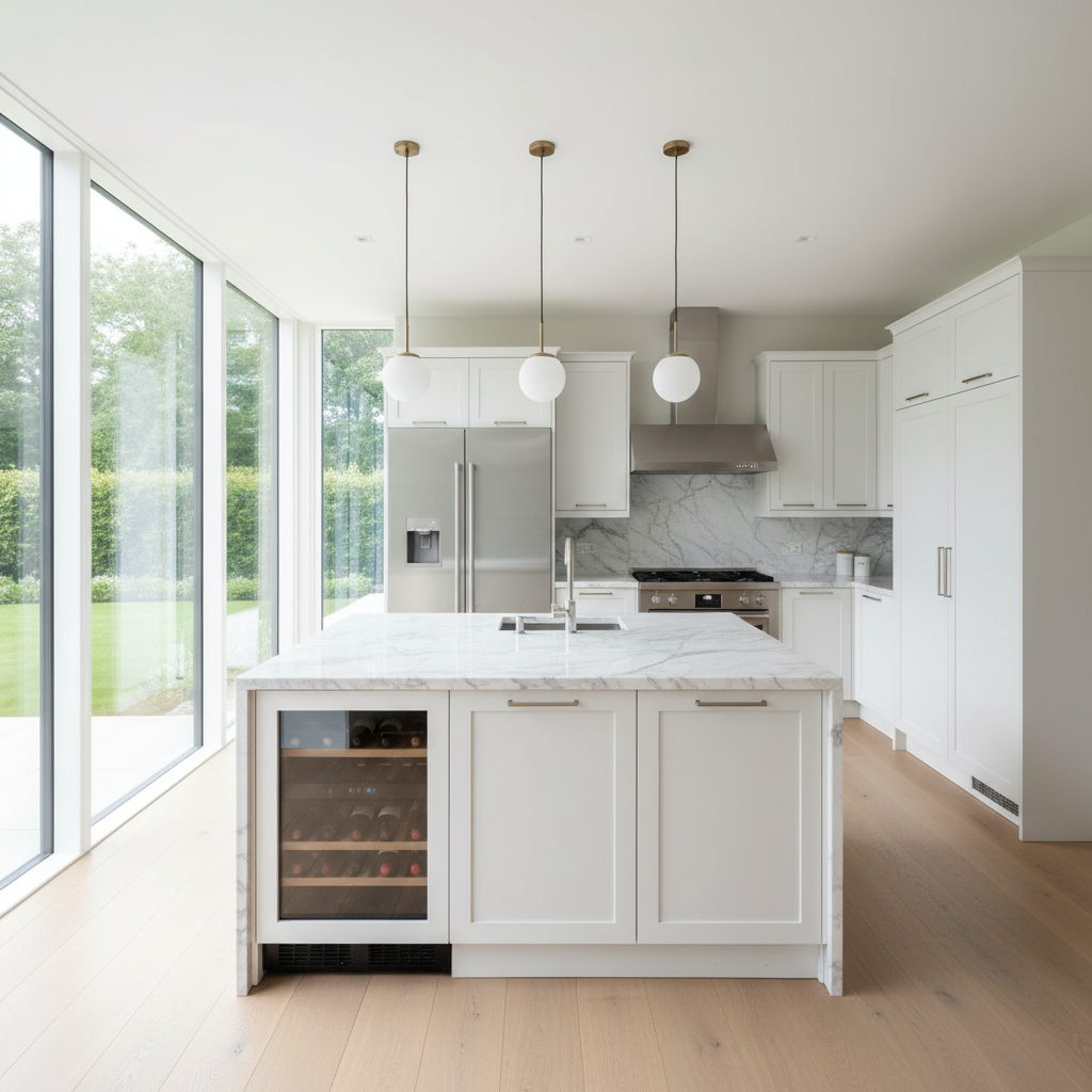 Luxury kitchen with premium Miele-style appliances